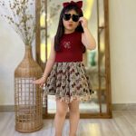 ست کراپ دامن نگینی دخترانه کد(281)